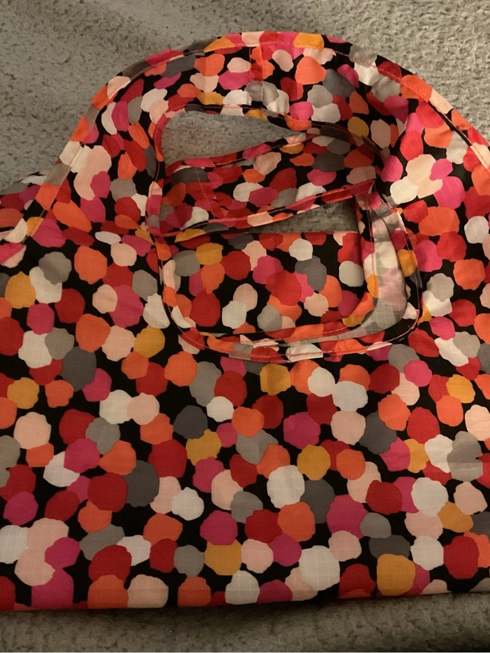 Colorful Dot Pattern Bag folds up